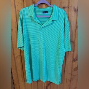 PGA Tour Teal Striped Polo Shirt